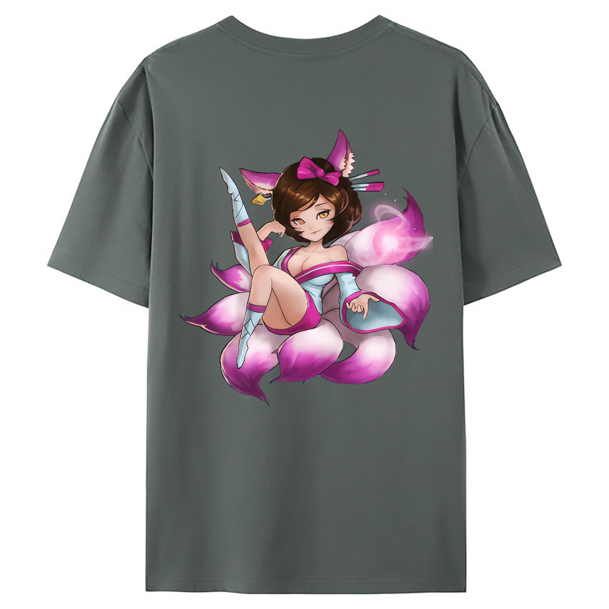 （画像用） リーグ・オブ・レジェンド League of Legends LOL 綿100％ メンズ半袖Tシャツ（バックプリント） 通気性